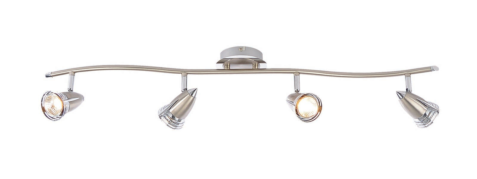 Forum INL-598410-SNIC Elara 4 x GU10 Satin Nickel & Chrome Bar Spotlight IP20