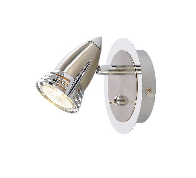 Forum INL-740000-SNIC Elara GU10 Satin Nickel & Chrome Spotlight w/ Toggle Switch IP20