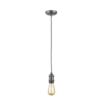 Forum INL-27988-PEW Dale E27 Pewter Pendant with Twisted Black Flex