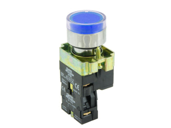 Switchtec IPBI-BL-10-230 SCL 22mm Blue Illuminated Pushbutton with 1 N/O Contact 230V AC