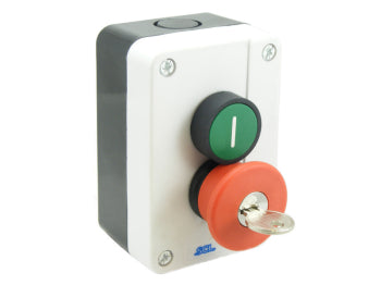 Switchtec IPBS2-G-ESKR SCL Green And Red Emergency Stop Station (Key Release) with 1 N/C & 1 N/O Con