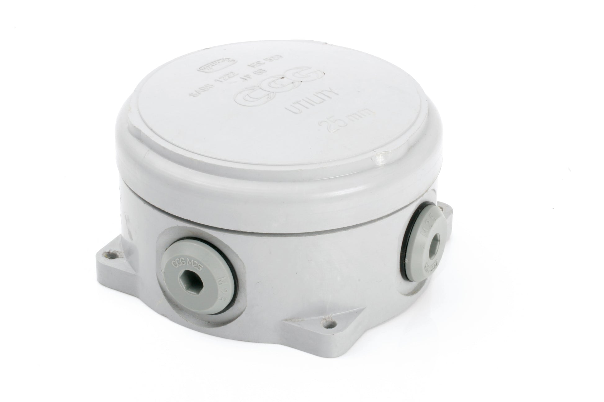 Term Tech JB20 120 x 120 x 85mm 4 Way Round Junction Box Grey IP68