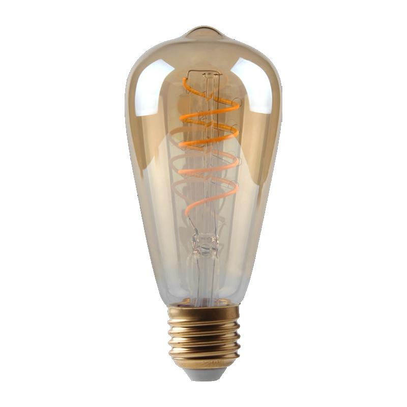 Kosnic KDFL05ST64/E27-GLD 5W ES Dimmable Spiral LED Filament Gold ST64 2200K