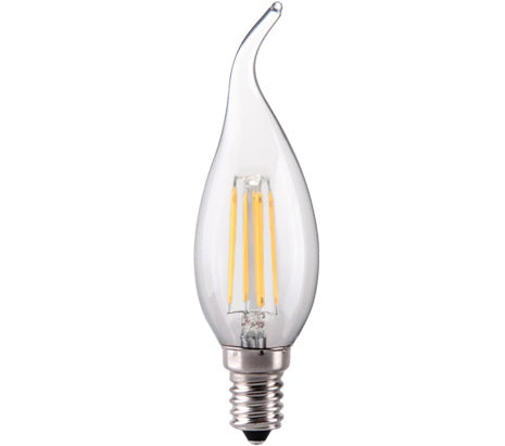 Kosnic KFLM04BTP/E14-CLR-N27-K 4W SES LED Filament Clear Bent Tip Candle 2700K