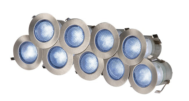 Knightsbridge KIT16B 10 x 0.2W LED Stainless Steel Decklight Kit IP65 Blue