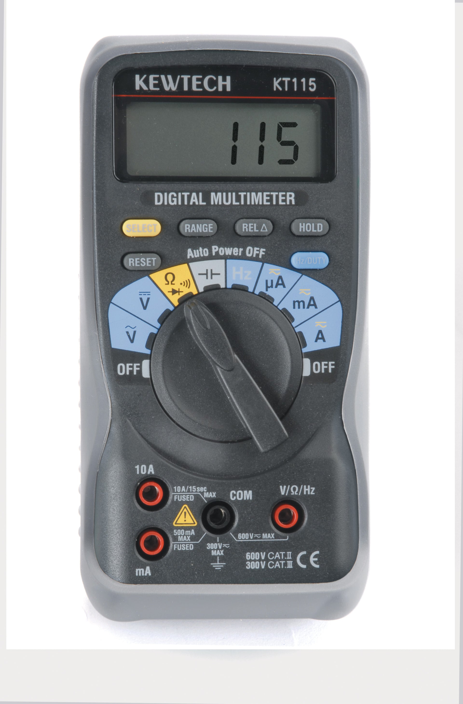 Kewtech KT115 Digital 600V and 10A AC/DC Multimeter