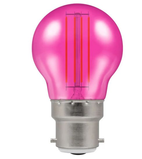 Crompton 13872 4.5W BC Harlequin LED Filament Golfball Pink