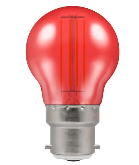 Crompton 13919 4.5W BC Harlequin LED Filament Golfball Red