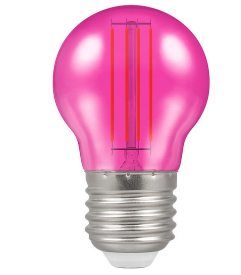 Crompton 13889 4.5W ES Harlequin LED Filament Golfball Pink