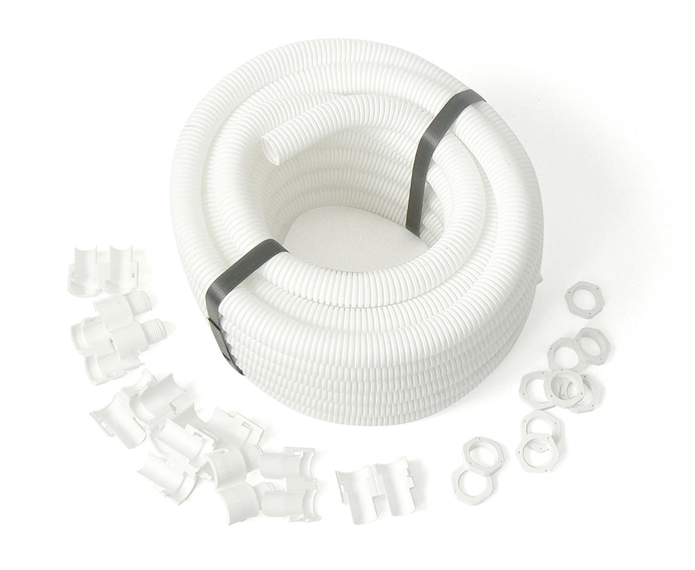 Term Tech M20CONN-PK-WHT 20mm PVC Corrugated Conduit Pack with 10 Split Glands White 10m