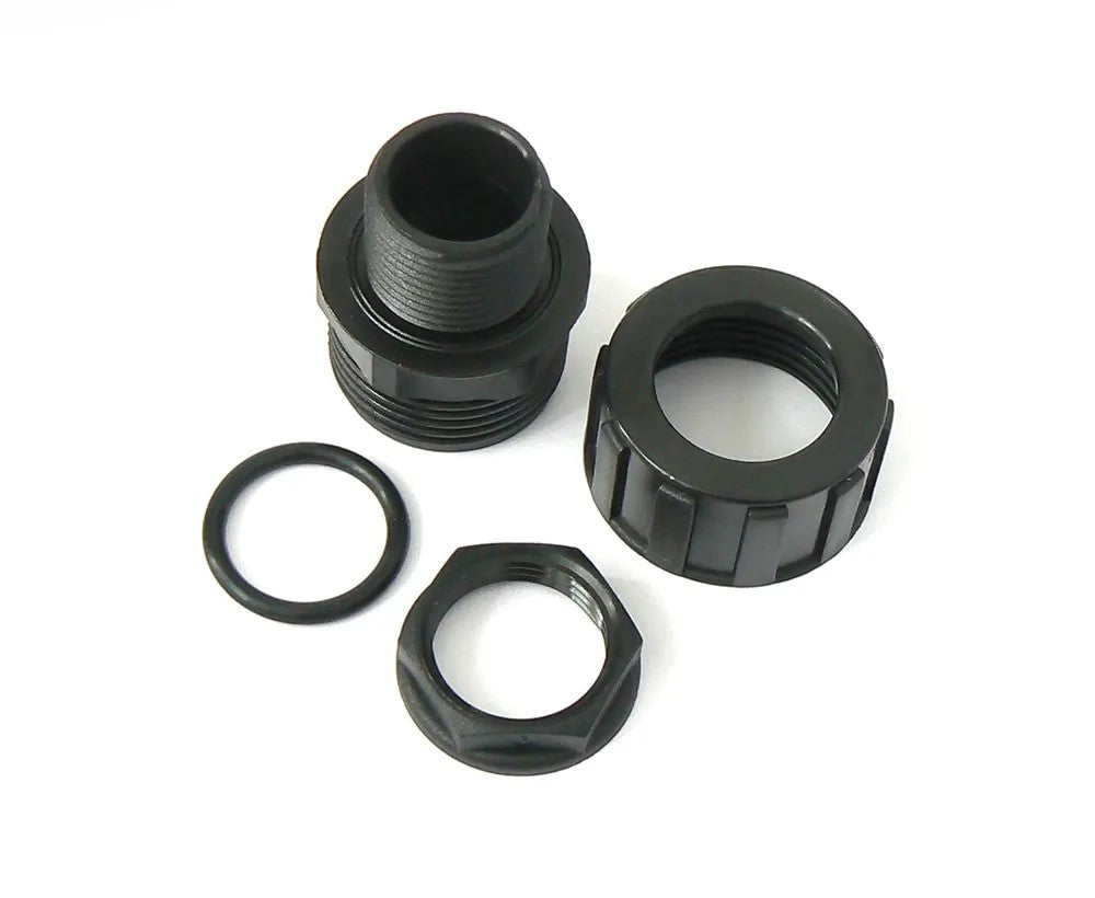 Term Tech M20GLAND 20mm PVC Two Part Conduit Gland with Locknut Black IP68