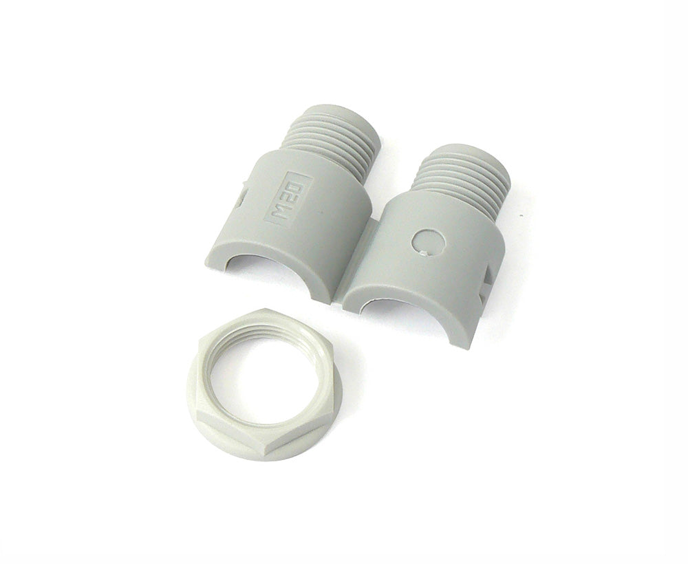 Term Tech M25SPLIT-GRY-UNIV 25mm PVC Split Style Conduit Gland with Locknut Grey IP40