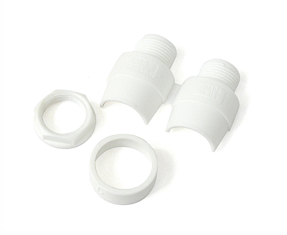 Term Tech M20SPLIT-UNI 20mm PVC Split Style Conduit Gland with Locknut White IP40