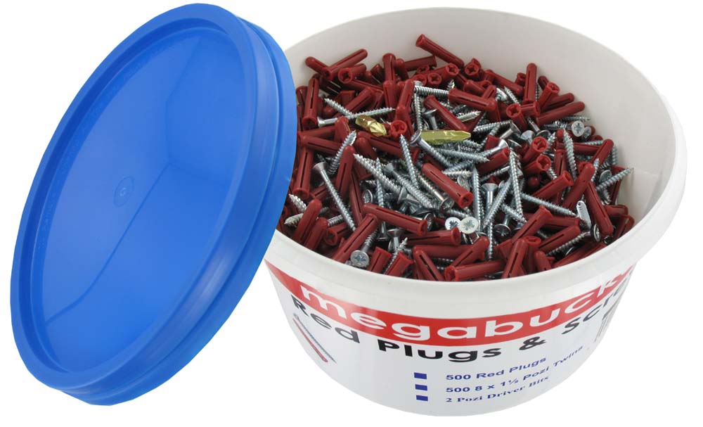 Deligo MTB 500 Red Plugs & Pozi Screws Mega Bucket