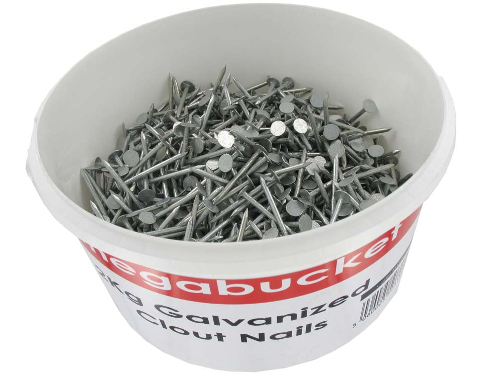 Deligo MTNC 2KG 40mm Galvanised Clout Nails Mega Bucket