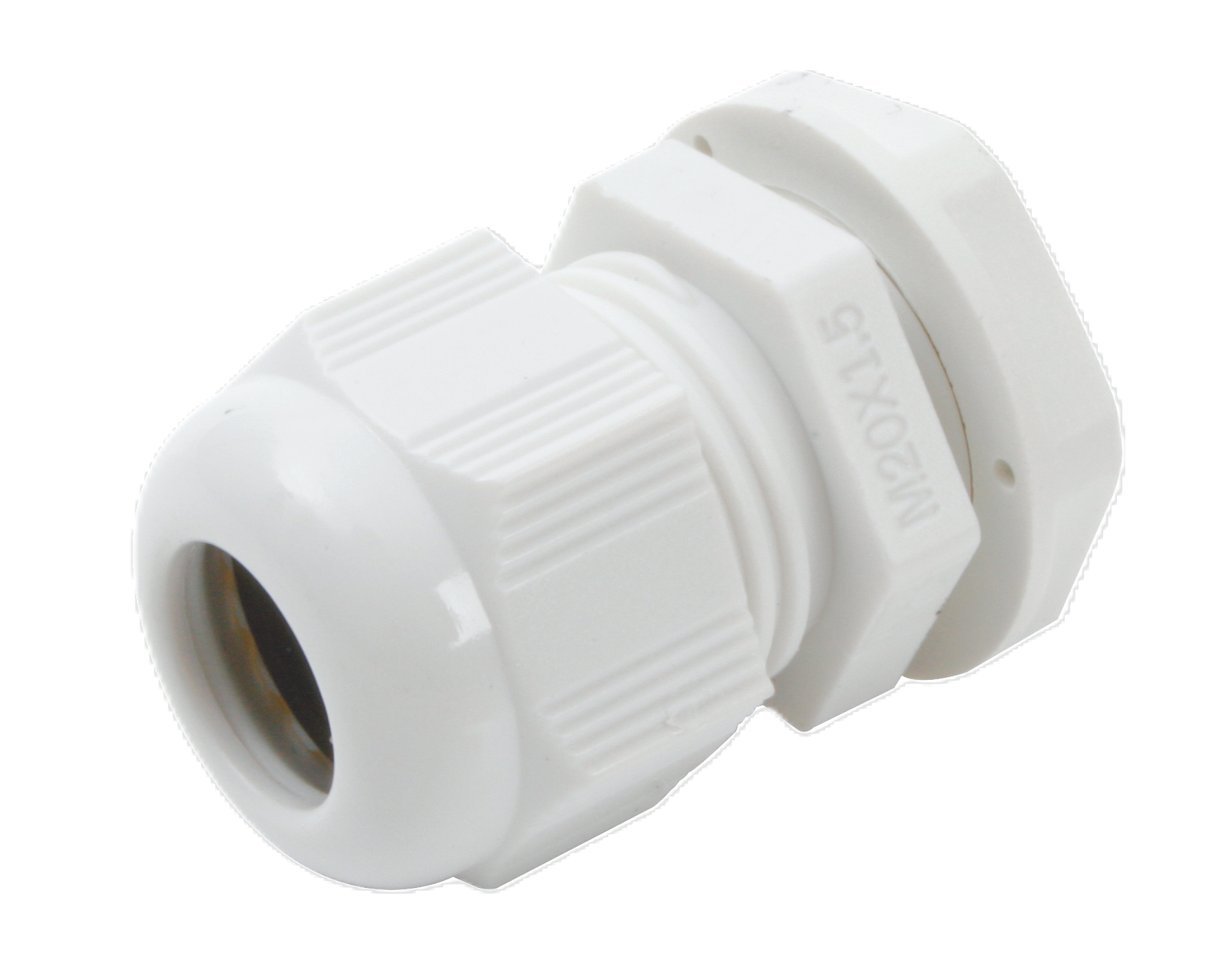 Term Tech NGM12-WH M12 3-6.5mm Nylon Compression Gland with Locknut White IP68