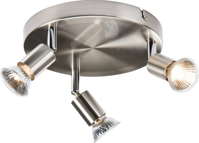 Knightsbridge NSPGU3BC 3 x GU10 Triple Spotlight Brushed Chrome