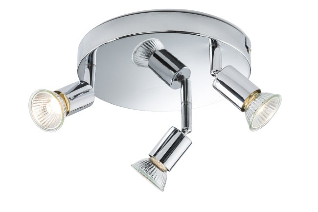 Knightsbridge NSPGU3C 3 x GU10 Triple Spotlight Polished Chrome