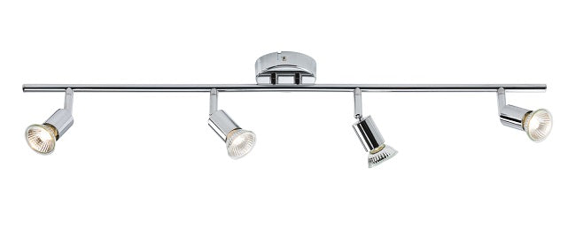 Knightsbridge NSPGU4C 4 x GU10 Bar Spotlight Polished Chrome