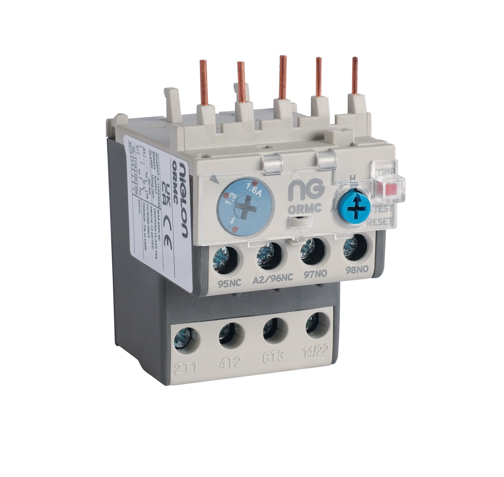 Niglon ORMC0.16 0.1 - 0.16A Overload for Mini Contactors