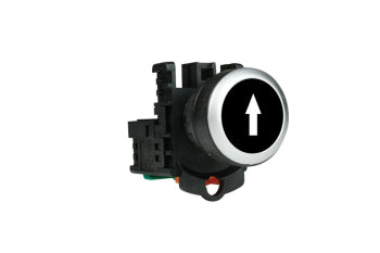 Switchtec PB22BFBA-1A TEND 22mm Black Pushbutton with White Arrow & 1 N/O Contact