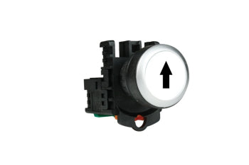 Switchtec PB22BFWA-1A TEND 22mm White Pushbutton with Black Arrow & 1 N/O Contact