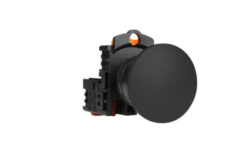 Switchtec PB22BMB-1A TEND 22mm Black Mushroom Head Pushbutton with 1 N/O Contact Block