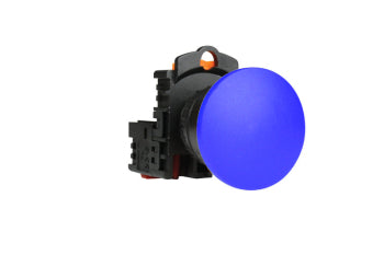 Switchtec PB22BMBL-1A TEND 22mm Blue Mushroom Head Pushbutton with 1 N/O Contact Block