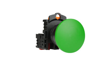 Switchtec PB22BMG-1A TEND 22mm Green Mushroom Head Pushbutton with 1 N/O Contact Block