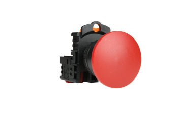 Switchtec PB22BMR-1B TEND 22mm Red Mushroom Head Pushbutton with 1 N/C Contact Block