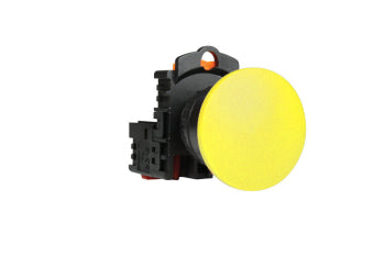 Switchtec PB22BMY-1A TEND 22mm Yellow Mushroom Head Pushbutton with 1 N/O Contact Block