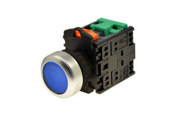 Switchtec PB22IF2BLL-1A TEND 22mm Blue Illuminated Pushbutton + 1 N/O Contact 230V AC