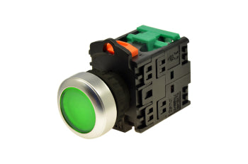 Switchtec PB22IF2GL-1A TEND 22mm Green Illuminated Pushbutton + 1 N/O Contact 230V AC