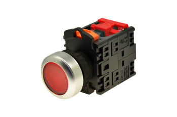 Switchtec PB22IF2RL-1B TEND 22mm Red Illuminated Pushbutton + 1 N/C Contact 230V AC