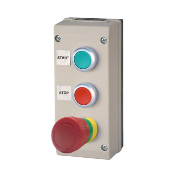 Switchtec PB3-BSW1-G TEND Green, Red And Red Emergency Stop Station with 1 N/O + 2 N/C Contacts