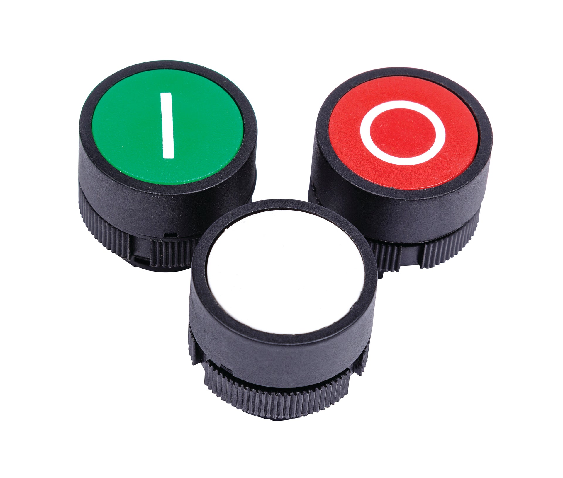 Niglon PSA-GW 22mm Green with White I Flush Pushbutton Head (For Plastic PB Stations Only)