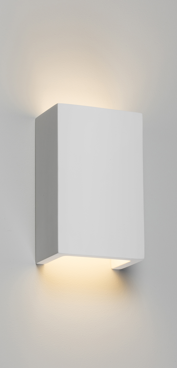 Knightsbridge PWL2  G9 Up / Down Cuboid Wall Light White Plaster