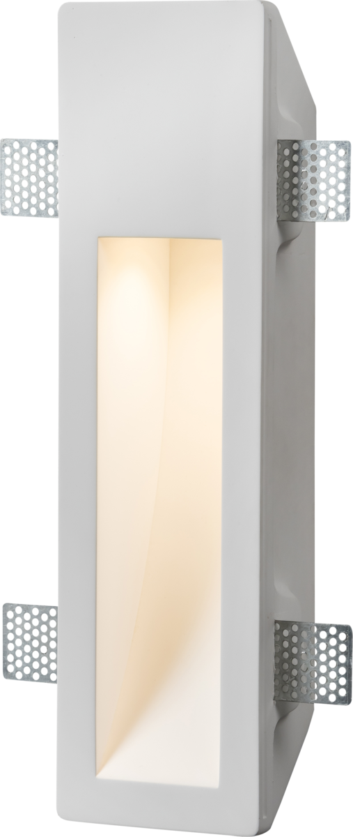 Knightsbridge PWRCR  GU10 Recessed Rectangular Wall Light White Plaster