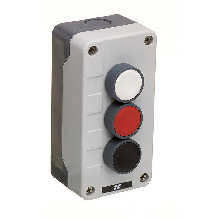 Europa RC3PWRB White + Red + Black Button Moulded Control Station + 2 N/O+1 N/C IP65