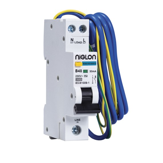 Niglon RCBO1-10/30SS-A 10A SP Type A B Curve Compact RCBO