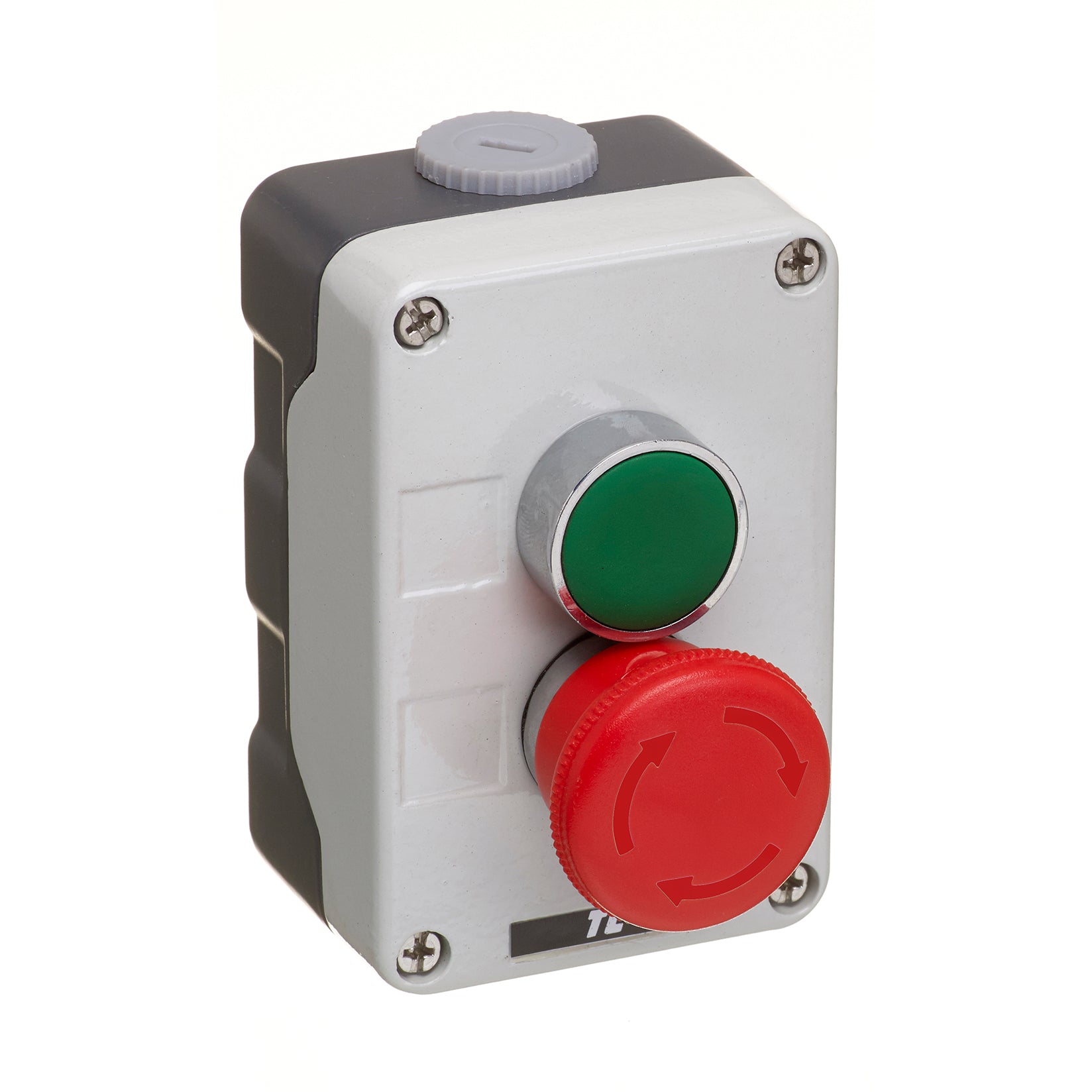 Europa RM2GES55 Green Button + E-Stop Metal Control Station + 1 N/O+1 N/C IP65