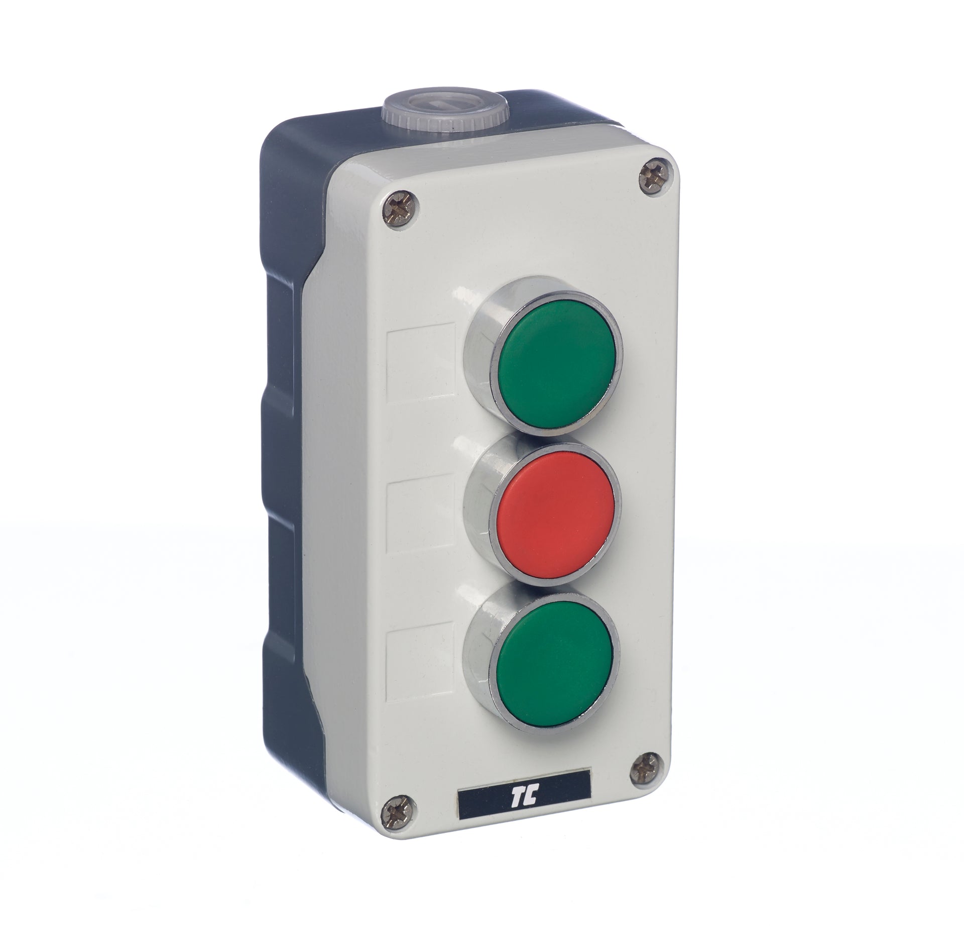 Europa RM3GRG Green + Red + Green Button Metal Control Station + 2 N/O+1 N/C IP65