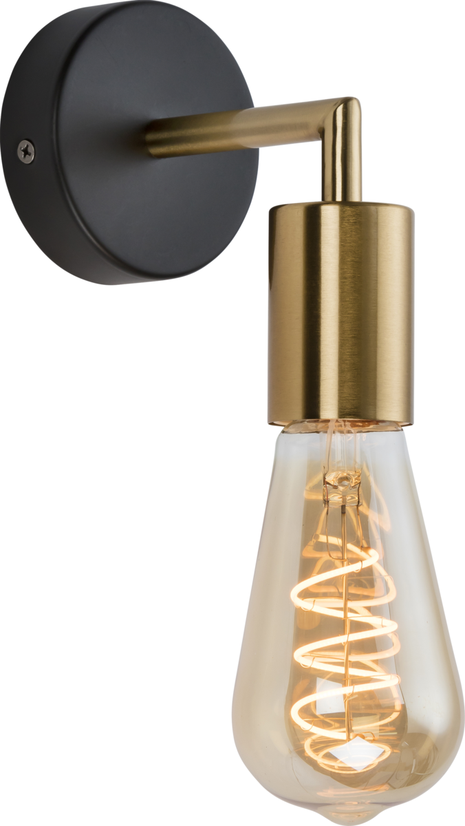 Knightsbridge SE1W E27 Wall Pendant Matt Black / Brushed Gold