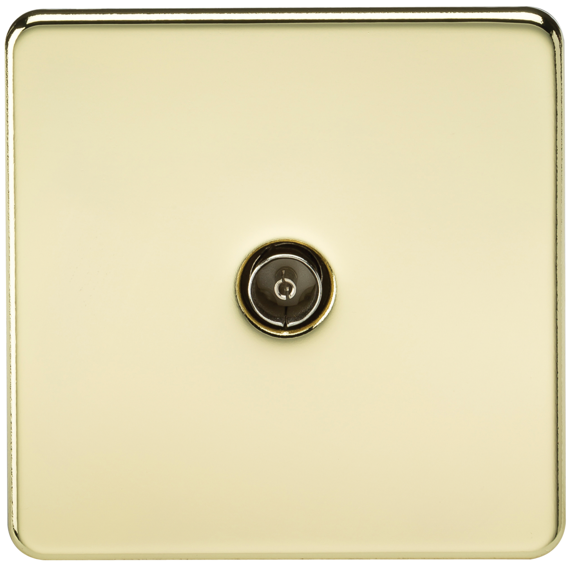 Knightsbridge SF0100PB 1 Gang TV Outlet (Non Isolated) Polished Brass