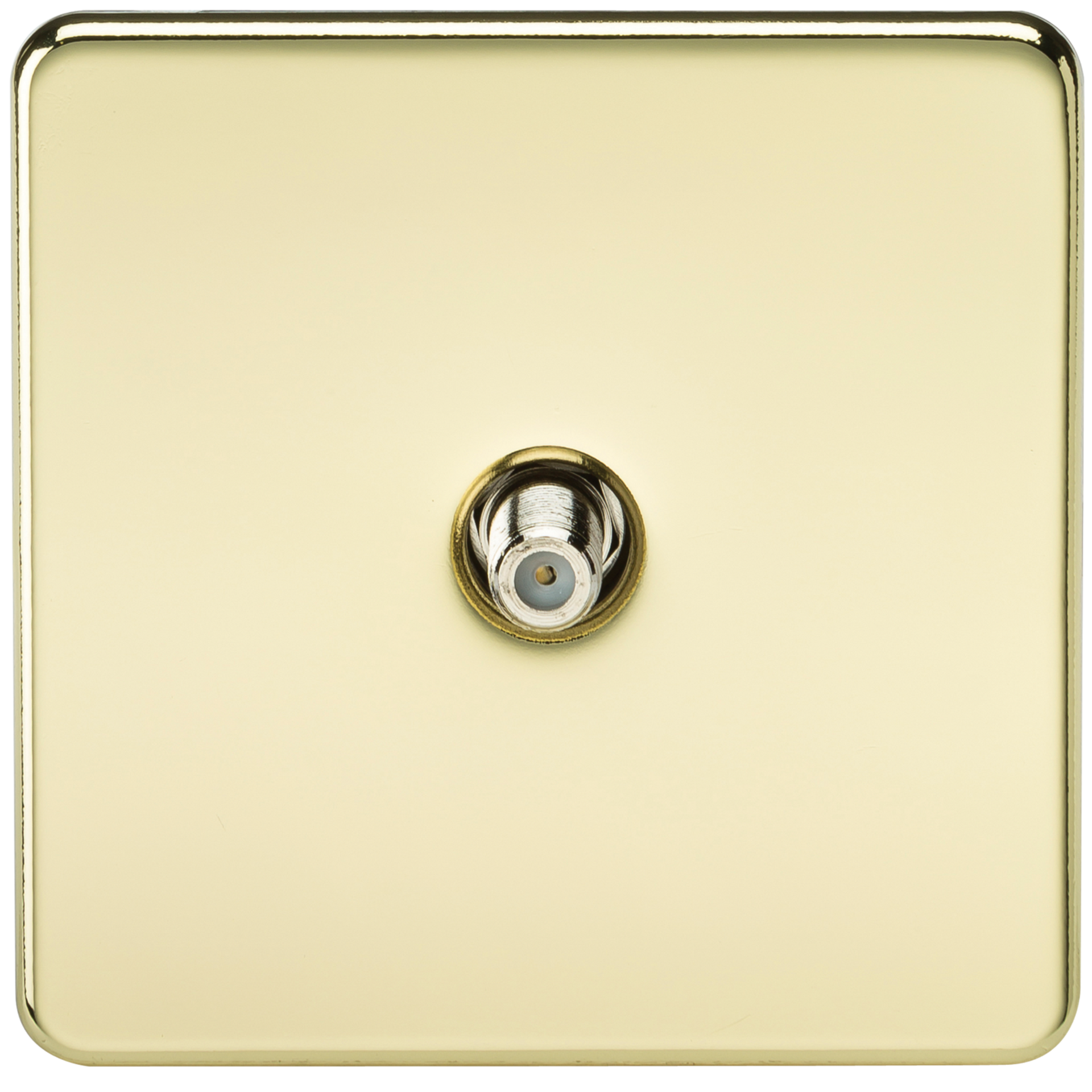 Knightsbridge SF0150PB 1 Gang Satellite Outlet (Non Isolated) Polished Brass