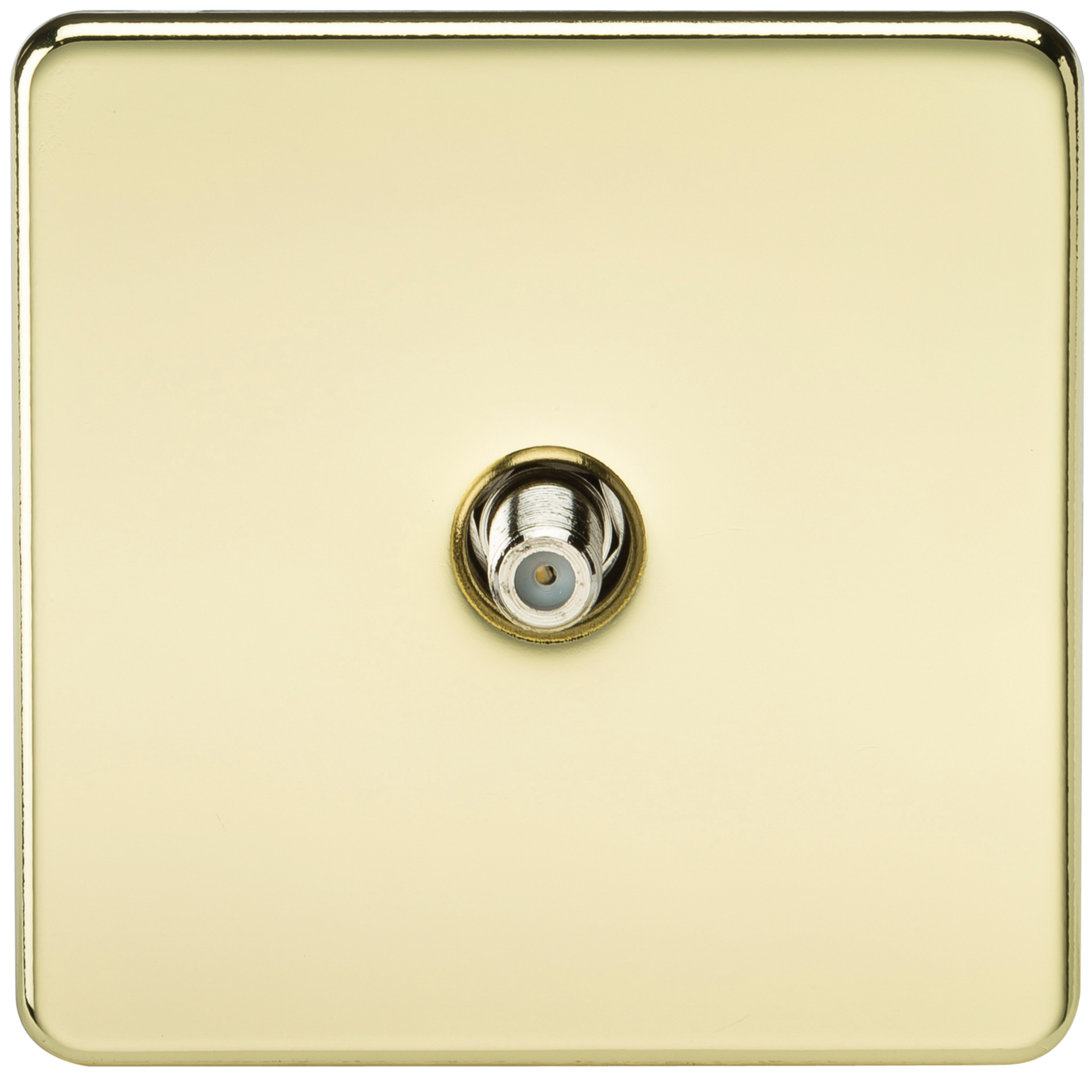 Knightsbridge SF0150PB 1 Gang Satellite Outlet (Non Isolated) Polished Brass