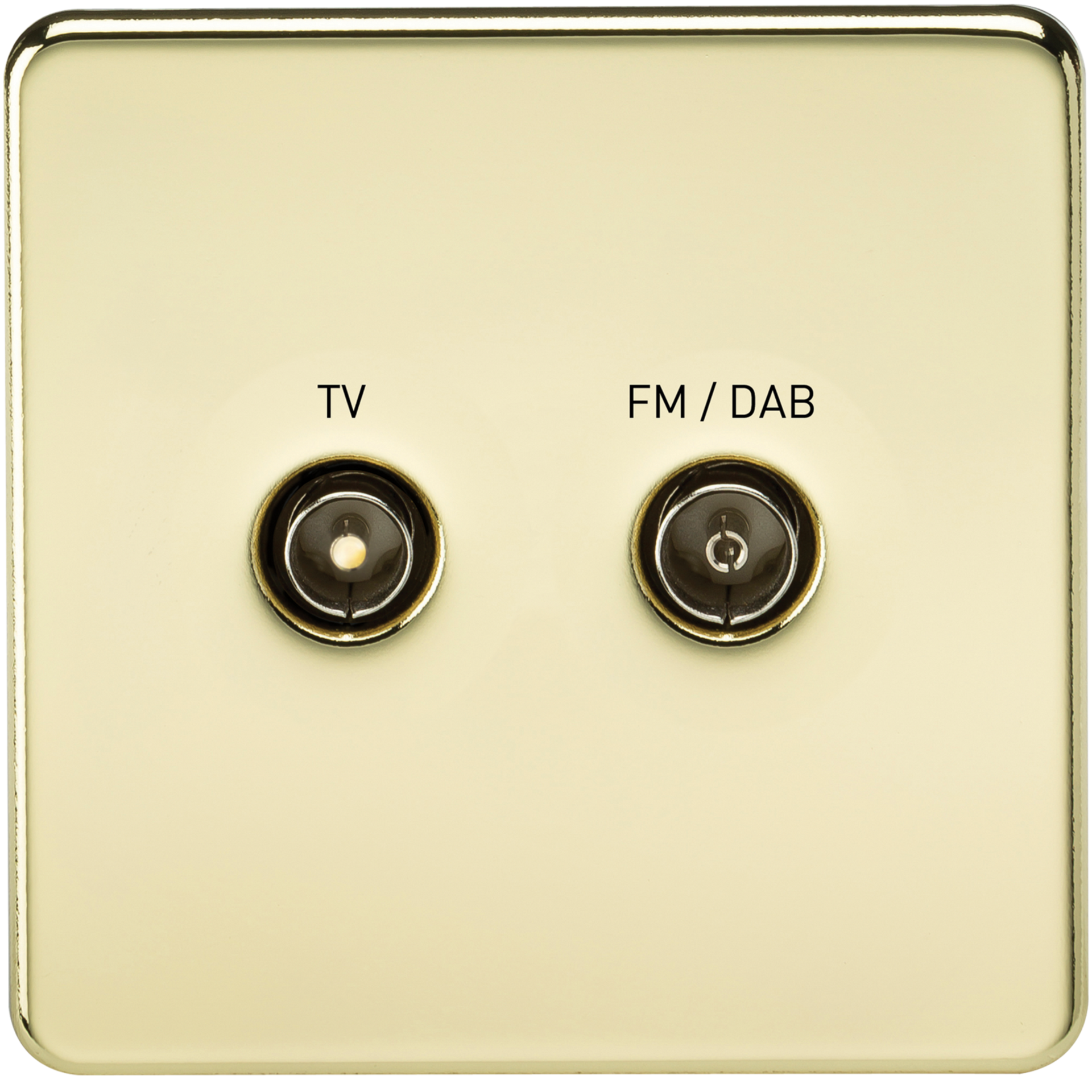 Knightsbridge SF0160PB 1 Gang TV/FM DAB Outlet Polished Brass