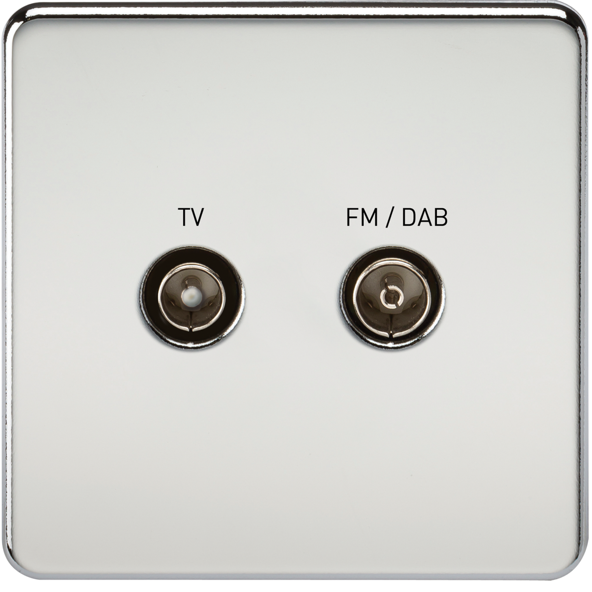 Knightsbridge SF0160PC 1 Gang TV/FM DAB Outlet Polished Chrome