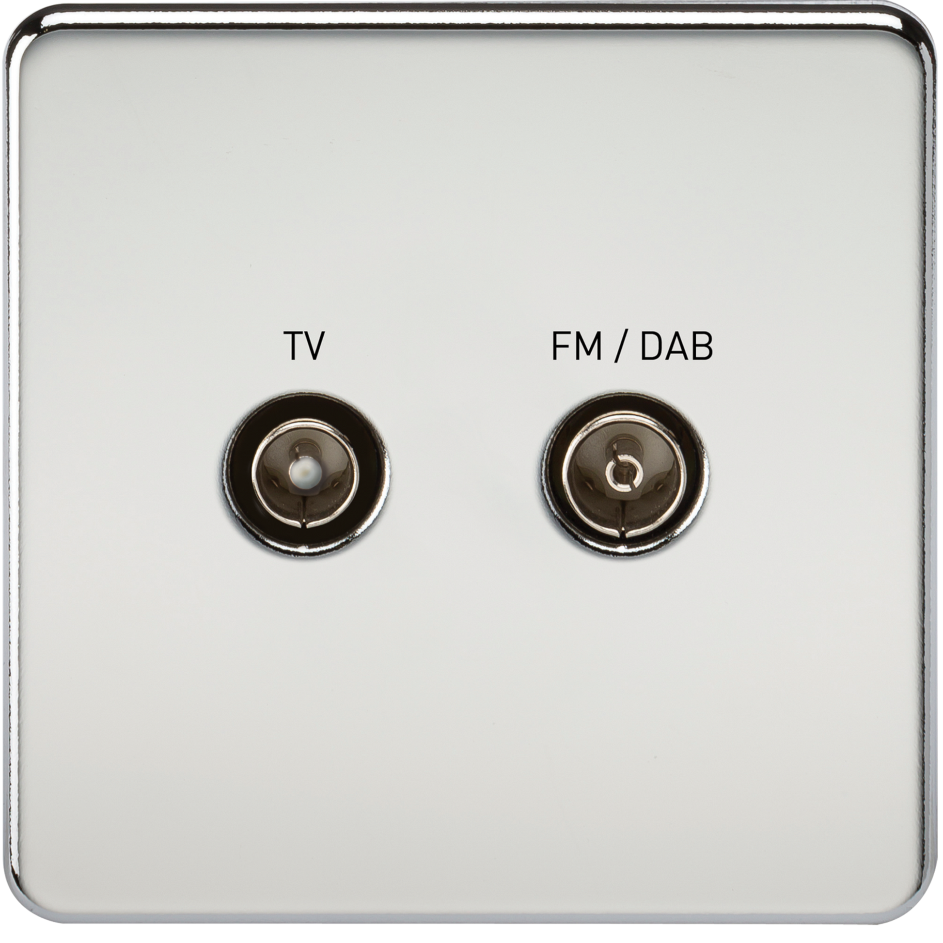 Knightsbridge SF0160PC 1 Gang TV/FM DAB Outlet Polished Chrome