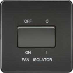 Knightsbridge SF1100MBB 1 Gang TP Fan Isolator Switch Matt Black